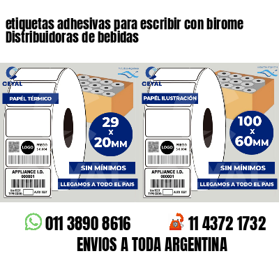 etiquetas adhesivas para escribir con birome Distribuidoras de bebidas