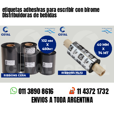 etiquetas adhesivas para escribir con birome Distribuidoras de bebidas