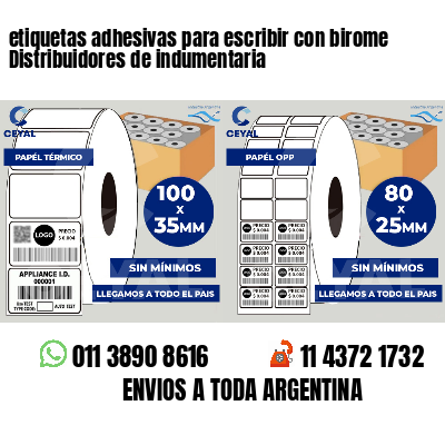 etiquetas adhesivas para escribir con birome Distribuidores de indumentaria