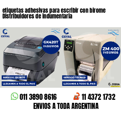 etiquetas adhesivas para escribir con birome Distribuidores de indumentaria