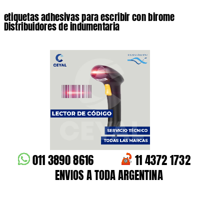 etiquetas adhesivas para escribir con birome Distribuidores de indumentaria