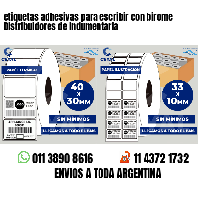 etiquetas adhesivas para escribir con birome Distribuidores de indumentaria