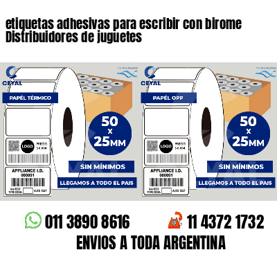 etiquetas adhesivas para escribir con birome Distribuidores de juguetes