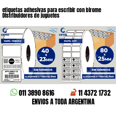 etiquetas adhesivas para escribir con birome Distribuidores de juguetes