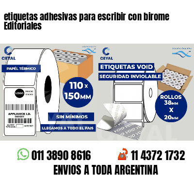 etiquetas adhesivas para escribir con birome Editoriales