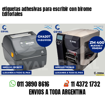 etiquetas adhesivas para escribir con birome Editoriales
