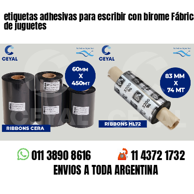 etiquetas adhesivas para escribir con birome Fábrica de juguetes