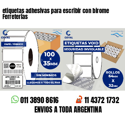 etiquetas adhesivas para escribir con birome Ferreterías