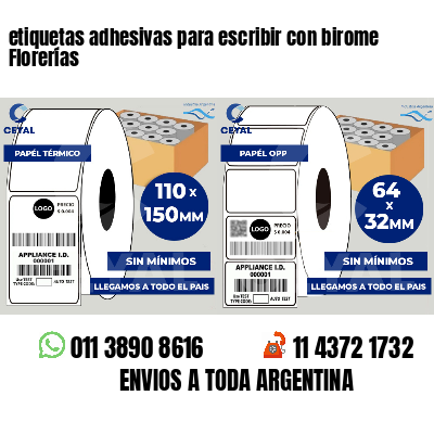 etiquetas adhesivas para escribir con birome Florerías