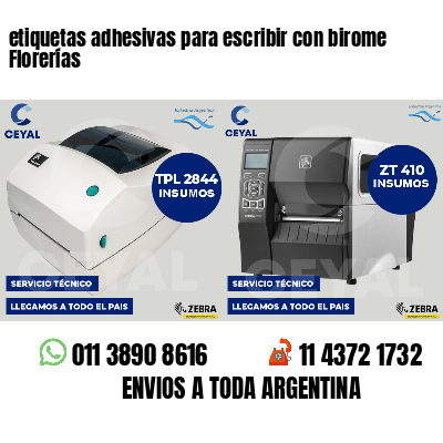 etiquetas adhesivas para escribir con birome Florerías