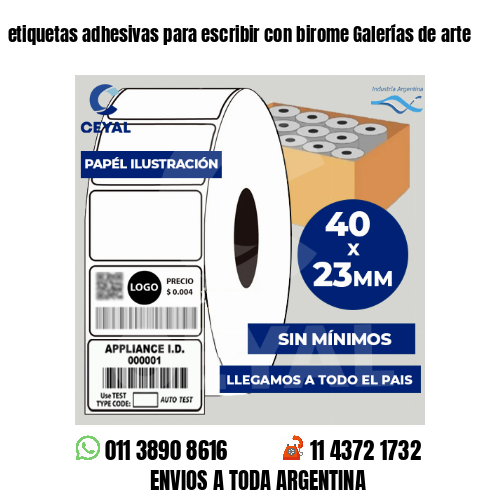 etiquetas adhesivas para escribir con birome Galerías de arte