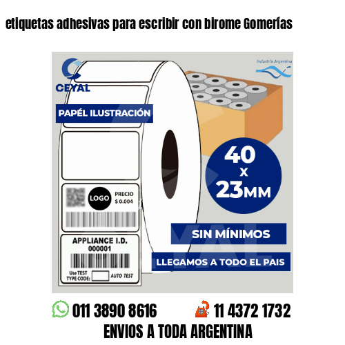 etiquetas adhesivas para escribir con birome Gomerías