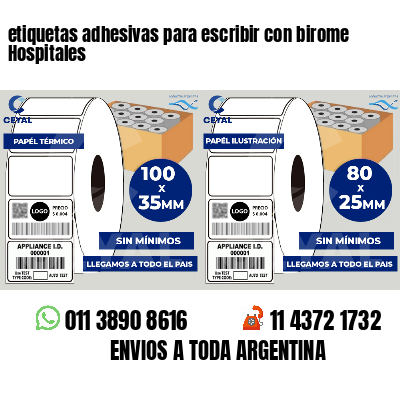 etiquetas adhesivas para escribir con birome Hospitales