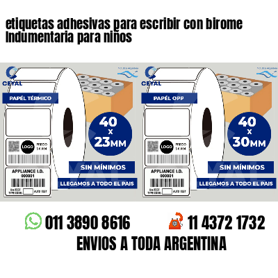 etiquetas adhesivas para escribir con birome Indumentaria para niños