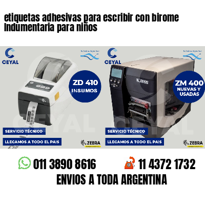 etiquetas adhesivas para escribir con birome Indumentaria para niños