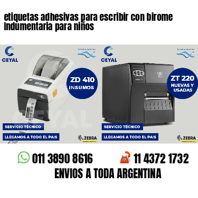 etiquetas adhesivas para escribir con birome Indumentaria para niños