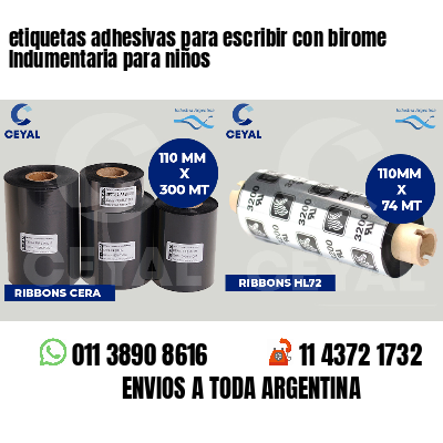 etiquetas adhesivas para escribir con birome Indumentaria para niños