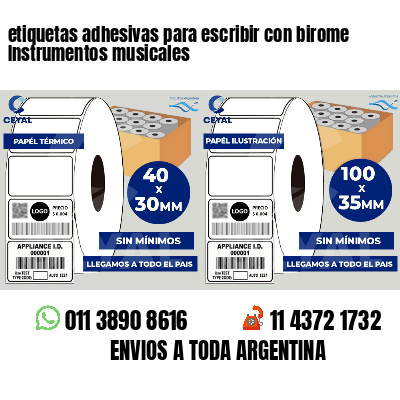 etiquetas adhesivas para escribir con birome Instrumentos musicales