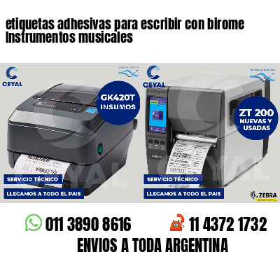 etiquetas adhesivas para escribir con birome Instrumentos musicales
