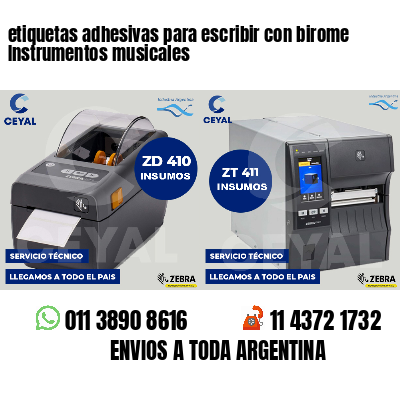 etiquetas adhesivas para escribir con birome Instrumentos musicales