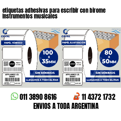 etiquetas adhesivas para escribir con birome Instrumentos musicales