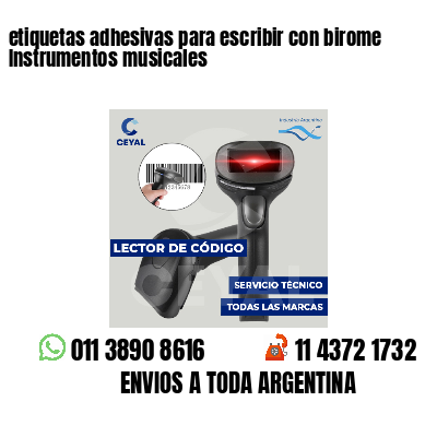 etiquetas adhesivas para escribir con birome Instrumentos musicales