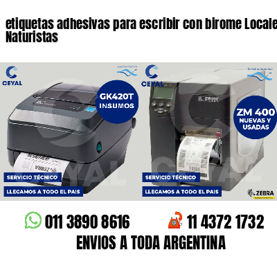 etiquetas adhesivas para escribir con birome Locales Naturistas