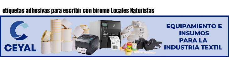 etiquetas adhesivas para escribir con birome Locales Naturistas