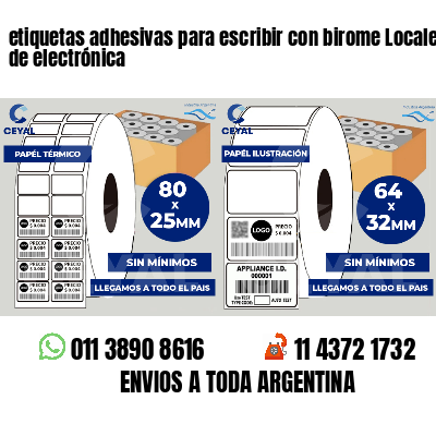 etiquetas adhesivas para escribir con birome Locales de electrónica