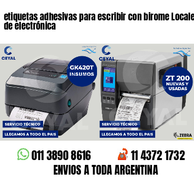 etiquetas adhesivas para escribir con birome Locales de electrónica