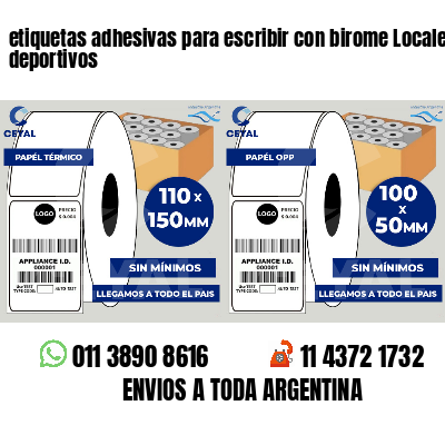 etiquetas adhesivas para escribir con birome Locales deportivos