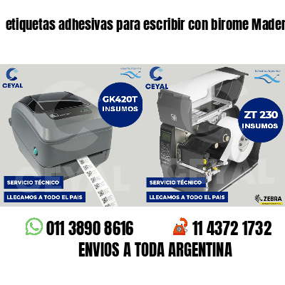 etiquetas adhesivas para escribir con birome Madereras