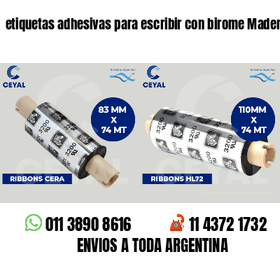 etiquetas adhesivas para escribir con birome Madereras