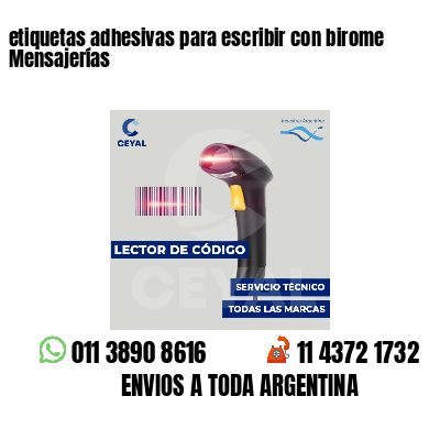 etiquetas adhesivas para escribir con birome Mensajerías