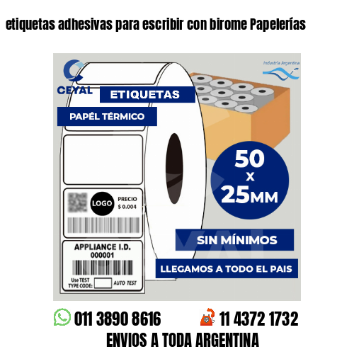 etiquetas adhesivas para escribir con birome Papelerías