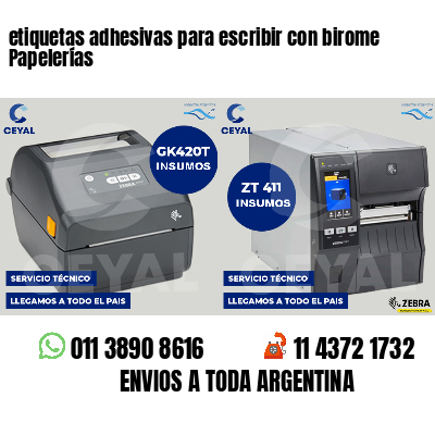 etiquetas adhesivas para escribir con birome Papelerías
