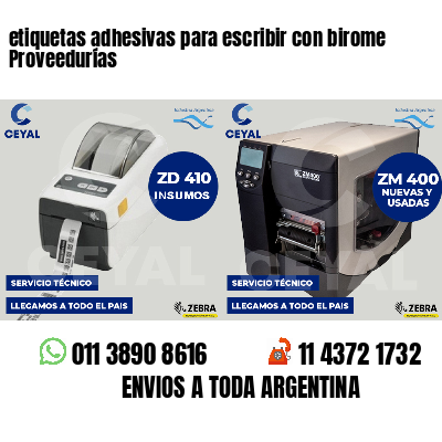 etiquetas adhesivas para escribir con birome Proveedurías