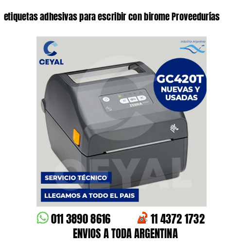 etiquetas adhesivas para escribir con birome Proveedurías