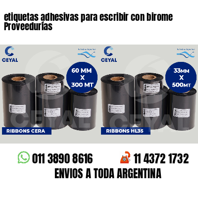 etiquetas adhesivas para escribir con birome Proveedurías