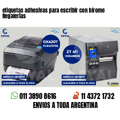 etiquetas adhesivas para escribir con birome Regalerías