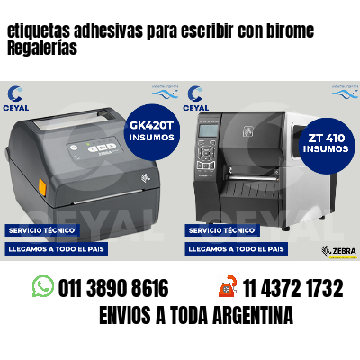 etiquetas adhesivas para escribir con birome Regalerías