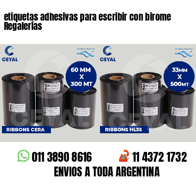 etiquetas adhesivas para escribir con birome Regalerías