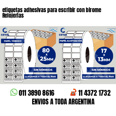 etiquetas adhesivas para escribir con birome Relojerías