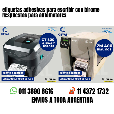 etiquetas adhesivas para escribir con birome Respuestos para automotores