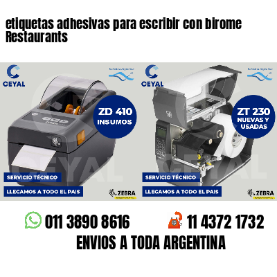 etiquetas adhesivas para escribir con birome Restaurants