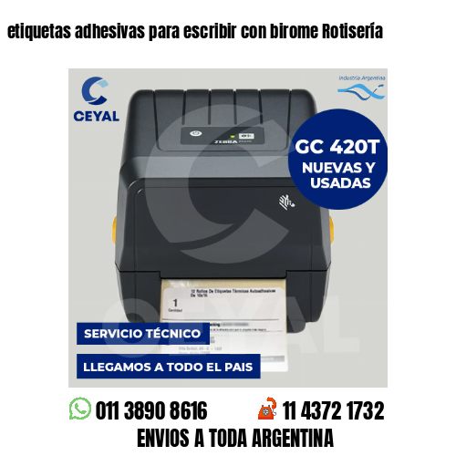 etiquetas adhesivas para escribir con birome Rotisería