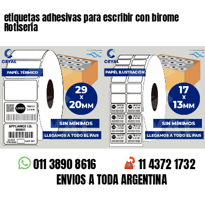 etiquetas adhesivas para escribir con birome Rotisería