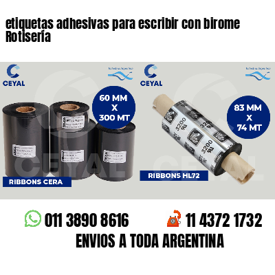 etiquetas adhesivas para escribir con birome Rotisería