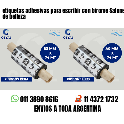 etiquetas adhesivas para escribir con birome Salones de belleza
