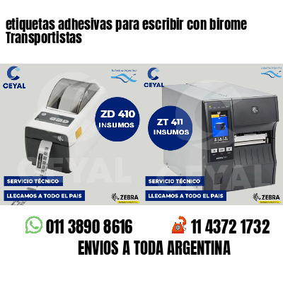 etiquetas adhesivas para escribir con birome Transportistas